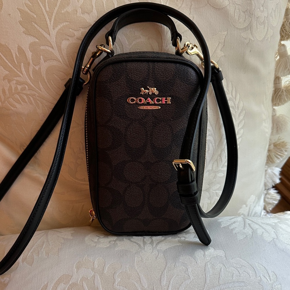 Coach Eva Phone Crossbody in Signature Canvas